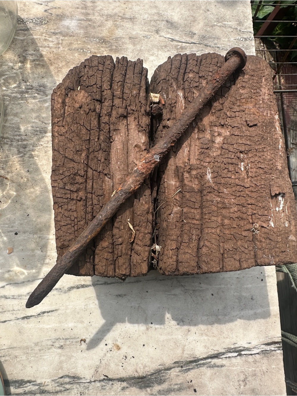 Antique Railway Spike Tie Nail, Rusty Nail